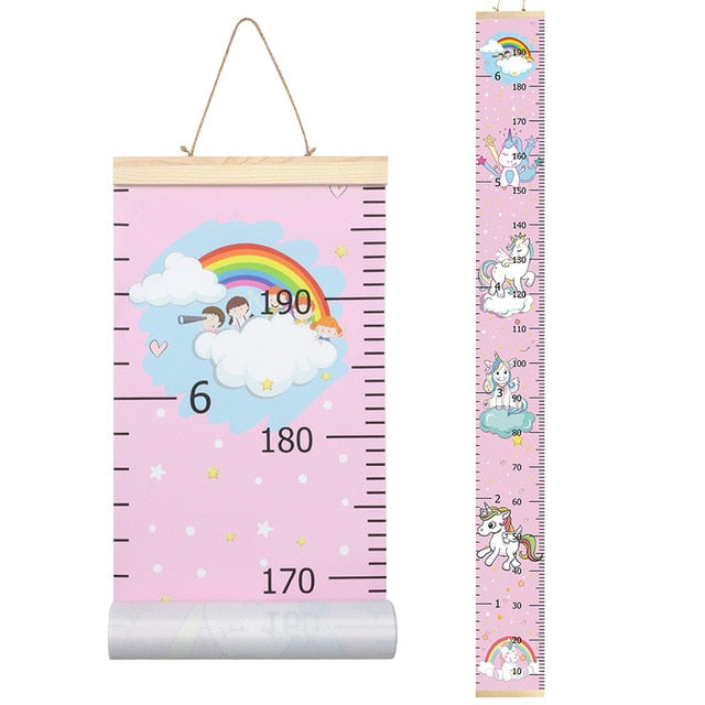 Rainbow Unicorn Children's Hanging Kids Growth Chart Wall Sticker Rule –  Team Amount